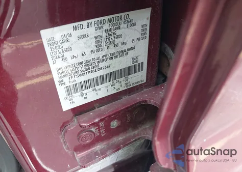 2006 Ford F250 Lariat/Xl/Xlt из США, поврежденный, VIN 1FTSW21P26ED82347